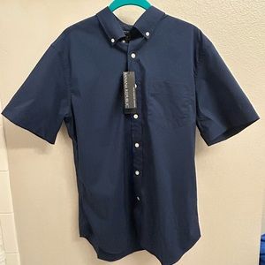 NWT Banana Republic Navy Slim Tech-Stretch Cotton Shirt